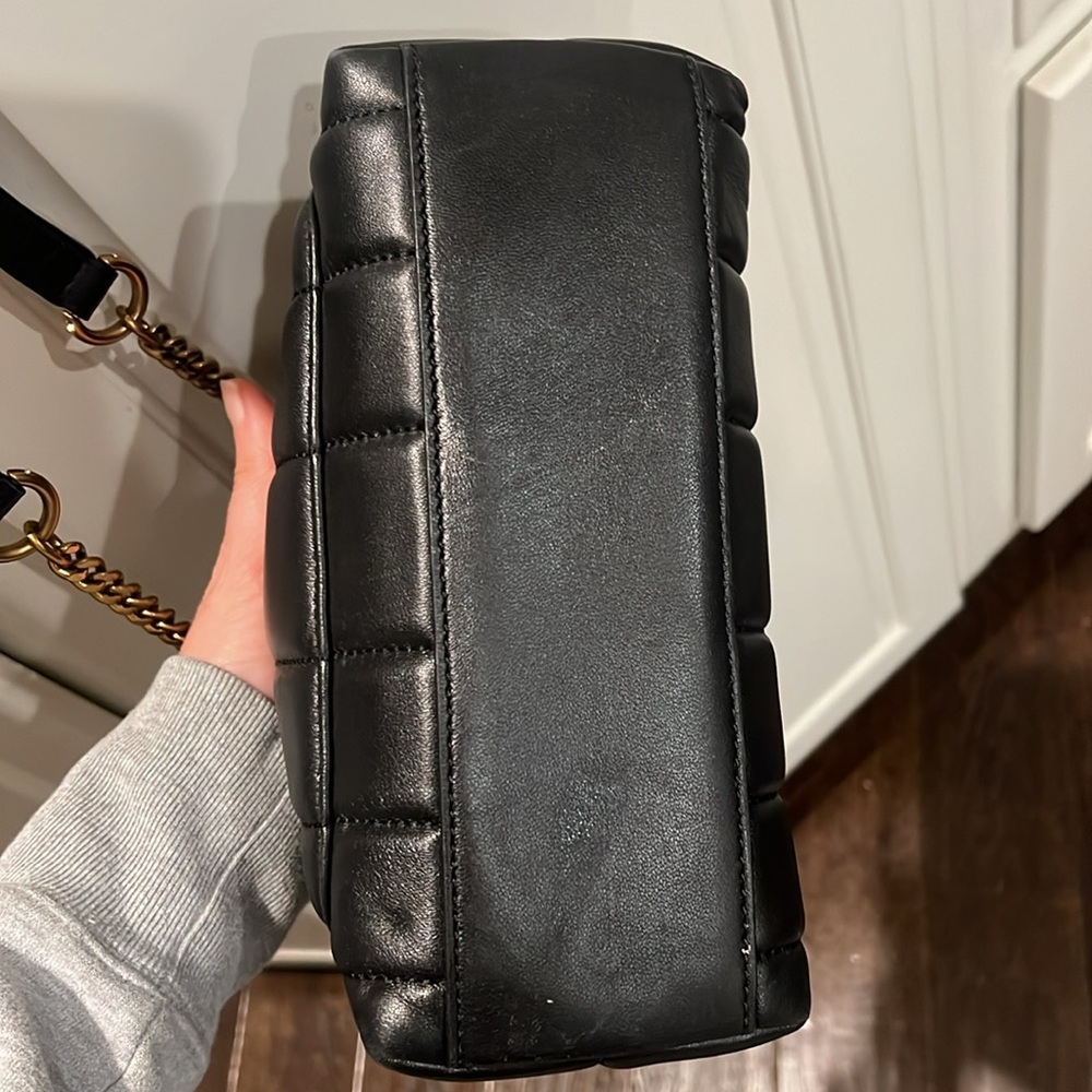 Tory Burch Kira Quilted Black Leather Double T Satchel - Picture 8 of 13